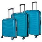 Rock Luggage Sunwave 8-Wheel Suitcases - 3 Piece Set - Blue