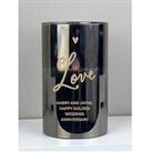 The Personalised Memento Company Personalised Love Smoked Glass Led Candle