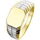 Love Gold 9Ct Yellow And White Gold Signet Ring