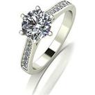 Moissanite Lady Lynsey Moissanite 9Ct White Gold 1.40Ct Total Solitaire Ring