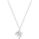 The Love Silver Collection Sterling Silver Palm Tree Cz Pendant Necklace