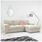 Very Home Amalfi Standard 3 Seater Fabric Right Hand Chaise Sofa - Silver - Fsc Certified