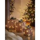 Very Home Set Of 3 Lit Rattan Gift Boxes Christmas Decorations