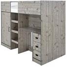 Very Home Jackson High Sleeper With Storage And Mattress Options (Buy And Save!) - Weathered Grey - 
