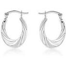 The Love Silver Collection Sterling Silver 19.3Mm X 26Mm Twisted Oval Creole Earrings