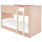 Very Home Panelled Velvet Bunk Pink W/ Prem Matt - Bed Frame With Standard Mattress