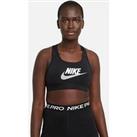 Nike Women'S Medium Control Swoosh Futura Bra - Black/White/Grey