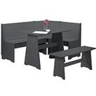 Julian Bowen Newport 109 Cm Dining Table + Bench And Corner Storage Bench - Anthracite