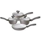 Prestige Earthpan 4 Piece Saucepan And Frying Pan Set - 16,18,20Cm Saucepans With Toughened Glass Lids And 24Cm Frying Pan