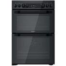 Hotpoint Hdm67V92Hcb 60Cm Wide Double Oven Electric Cooker With Ceramic Hob - Black