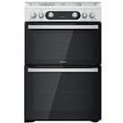 Hotpoint Hd67G02Ccw Freestanding Double Oven Gas Cooker - White