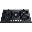 Hotpoint Hgs72Sbk 73Cm Wide Built-In Gas On Glass Hob - Black - Hob Only