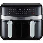 Tower T17088 Vortx 9L Duo Basket Air Fryer With Smart Finish, 2600W Power, Black