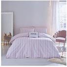 Sassy B Stripe Tease Reversible Duvet Cover Set - Pink And White