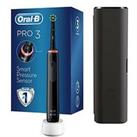 Oral-B Pro 3 - 3500 Cross Action - Black Electric Toothbrush Designed By Braun + Bonus Travel Case