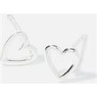 Accessorize Silver Cut Out Heart Studs