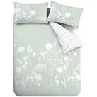 Catherine Lansfield Meadowsweet Floral Duvet Cover Set - Green