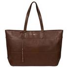 Pure Luxuries London Exclusive Milton Large Zip Top Leather Tote Bag - Chestnut