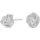 Simply Silver Sterling Silver 925 Mesh Knot 4Mm Stud Earrings