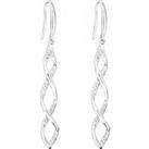 Simply Silver Sterling Silver 925 With Cubic Zirconia Wrapped In Love Intertwined Drop Earrings