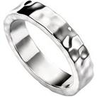 The Love Silver Collection Sterling Silver Mens Hammered Band Ring