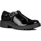 Geox Girls Casey Patent School Shoe - Black