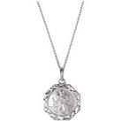 The Love Silver Collection Sterling Silver Octagon St. Christopher Pendant 18 Inch Curb Chain