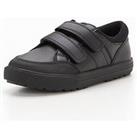 Everyday Wide Fit Boys Twin Strap Leather School Shoes - Black