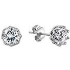 The Love Silver Collection Sterling Silver Cubic Zirconia Vintage Look Stud Earrings
