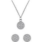 The Love Silver Collection Sterling Silver Cubic Zirconia Cluster Round Stud Earrings And Pendant Se