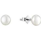 The Love Silver Collection Sterling Silver 7Mm Freshwater Pearl Stud Earrings