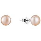 The Love Silver Collection Sterling Silver Pink Pearl Studs