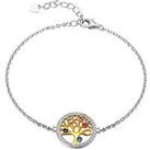 The Love Silver Collection Sterling Silver & Cubic Zirconia Detail Tree Of Life Adjustable Brace