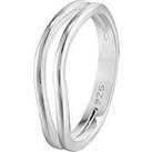 The Love Silver Collection Sterling Silver Double Wave Ring