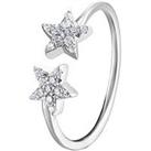 The Love Silver Collection Sterling Silver Double Star Cubic Zirconia Ring