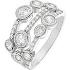 The Love Silver Collection Sterling Silver White Cubic Zirconia Bubble Three Row Ring