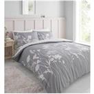 Catherine Lansfield Meadowsweet Floral Duvet Cover Set - Grey Pink