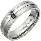 Titanium Band Ring With Cubic Zirconia Detail