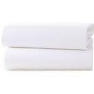 Clair De Lune Pack Of 2 Fitted Pram/Crib Sheets -White