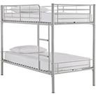 Very Home Domino Metal Bunk Bed Frame With Mattress Options - Ladder And Guard Rail On Top Bunk - Bu