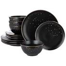 Waterside 12-Piece Gold And Ebony Dinner Set