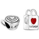 The Love Silver Collection Sterling Silver Set Of 2 Social Charms
