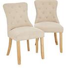 Very Home Warwick Chenille Pair Of Standard Dining Chairs - Natural/Oak Effect - Fsc Certified