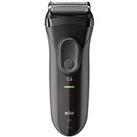 Braun Series 3 Proskin 3000S Electric Shaver, Black - Rechargeable Electric Razor
