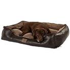 Bunty Tuscan Faux Leather Pet Bed Brown - Extra Large