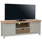 Lpd Furniture Cotswold 2 Door, 1 Basket Tv Unit - Grey - Fits Up To 55 Inch Tv