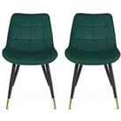 Julian Bowen Hadid Set Of 2 Dining Chairs - Green