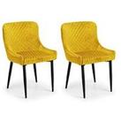 Julian Bowen Luxe Set Of 2 Velvet Dining Chairs - Mustard