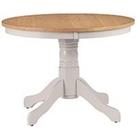 Julian Bowen Davenport 106 Cm Round Pedestal Table - Grey/Oak