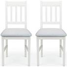 Julian Bowen Coxmoor Set Of 2 Solid Oak Dining Chairs - Ivory